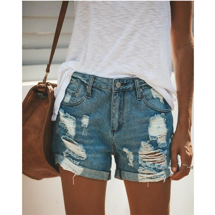 Ripped Denim Women's Shorts Ripped Denim Women's Shorts